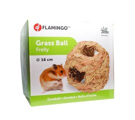 Žolės rutulys su skylėmis Flamingo Pet Products, 16 cm kaina ir informacija | Narvai, jų priedai graužikams | pigu.lt