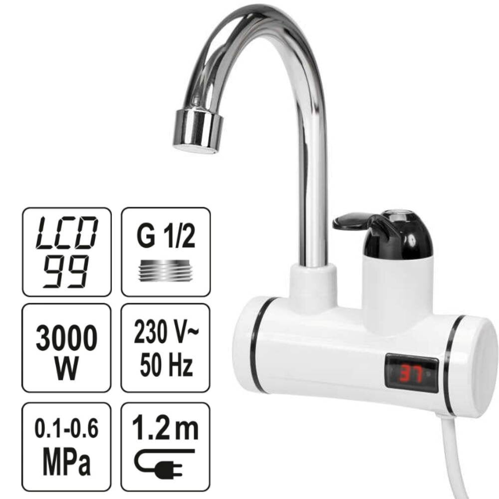 Elektrinis vandens šildytuvas/maišytuvas LCD KATLA2 kaina ir informacija | Vandens šildytuvai | pigu.lt