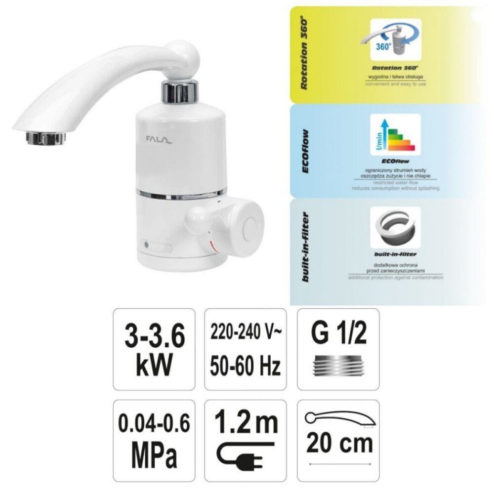 Elektrinis vandens šildytuvas/maišytuvas 3000W STROKKUR3 kaina ir informacija | Vandens šildytuvai | pigu.lt