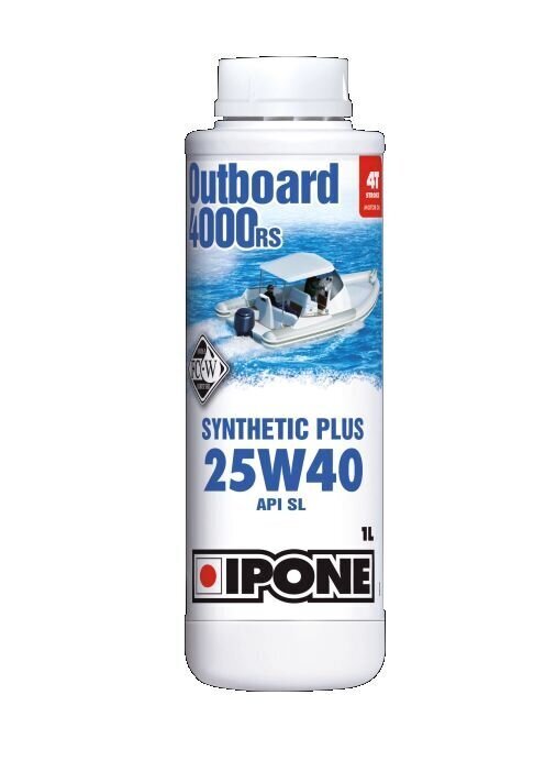 Sintetinė 4T vandens transporto variklių alyva Ipone Outboard 4000 RS, 800568, 25W40, 1 l kaina ir informacija | Moto alyvos | pigu.lt