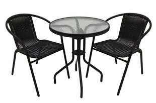 Комплект уличной мебели Coffee 60/2, черный цена и информация | Комплекты уличной мебели | pigu.lt