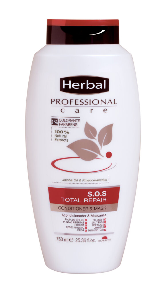 Kaukė pažeistiems plaukams Herbal Professional, 750 ml цена и информация | Priemonės plaukų stiprinimui | pigu.lt