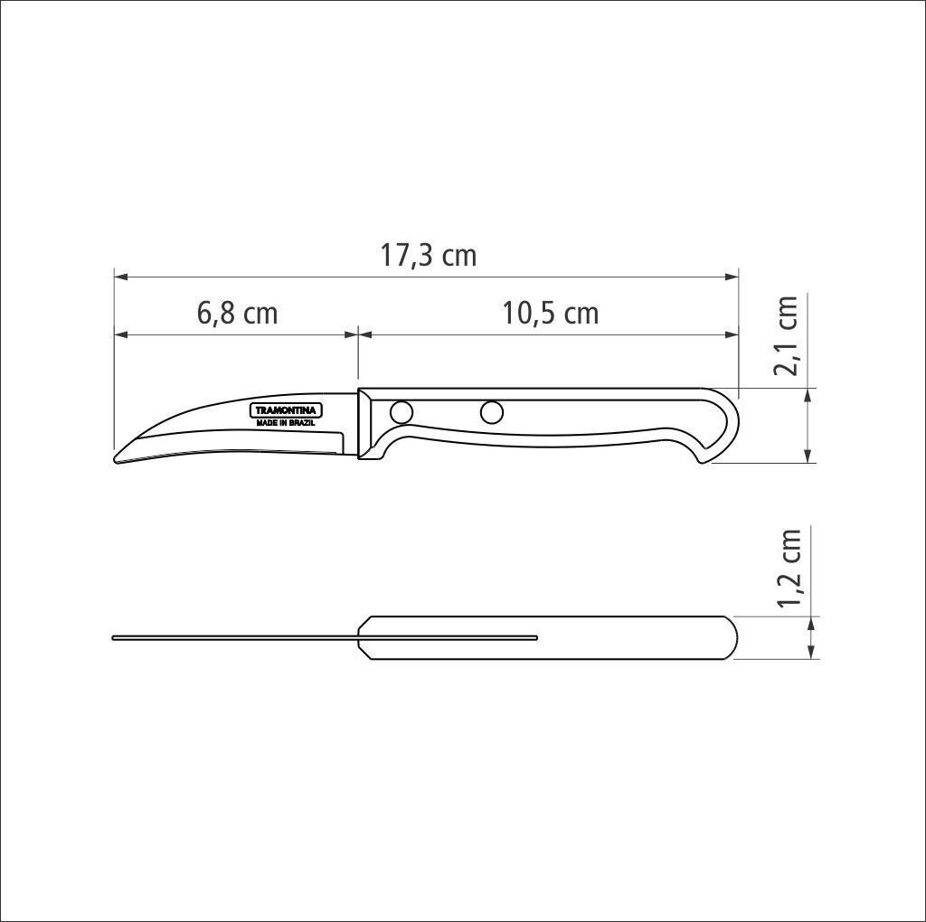 Tramontina Ultracorte 3" skutimo peilis kaina ir informacija | Peiliai ir jų priedai | pigu.lt