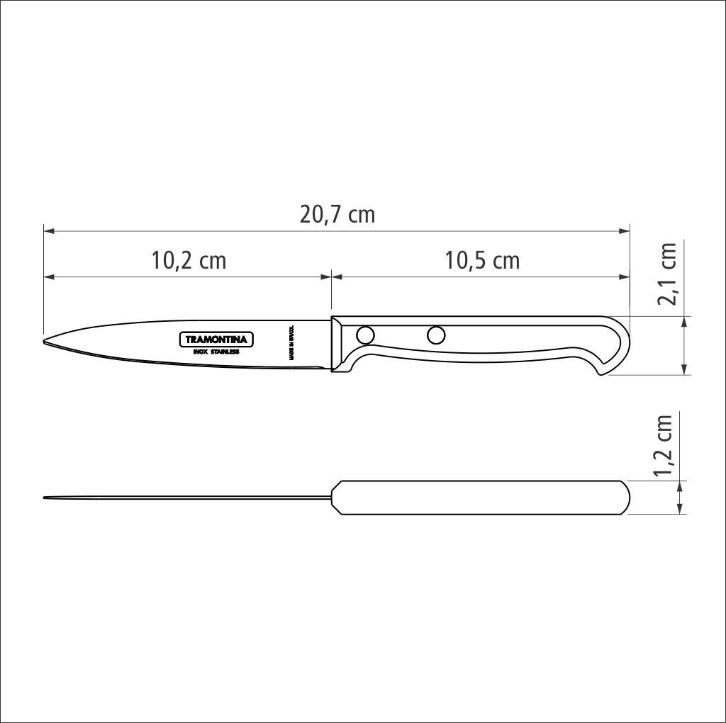 Tramontina Ultracorte 4" daržovių ir vaisių peiliukas kaina ir informacija | Peiliai ir jų priedai | pigu.lt
