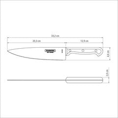 Tramontina Ultracorte 8" virtuvinis šefo peilis kaina ir informacija | Peiliai ir jų priedai | pigu.lt