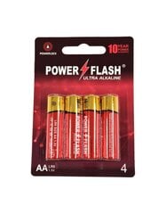 Power Flash AA Elementai, LR6, 1.5V, 4 vnt kaina ir informacija | Elementai | pigu.lt