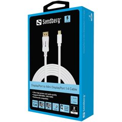 Sandberg 509-17 DP-MiniDP 1.4 8K60Hz 2m цена и информация | Кабели и провода | pigu.lt