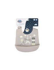 Силиконовый слюнявчик с карманом Canpol Babies Bonjour Paris, navy beige, 74/027 цена и информация | Слюнявчики | pigu.lt