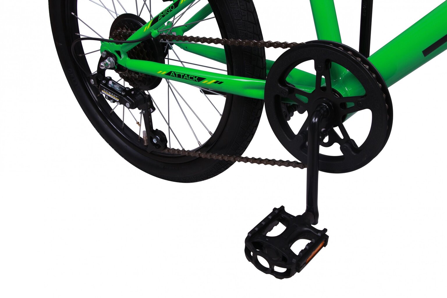 Kalnų dviratis Amigo Attack, 20”, žalias kaina ir informacija | Dviračiai | pigu.lt