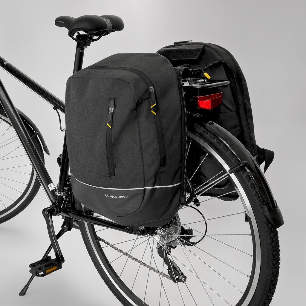 Wozinsky two-piece bicycle bag backpack 2in1 30l black (WBB30BK) kaina ir informacija | Dviratininkų kuprinės | pigu.lt