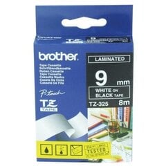 Brother TZe-325 TZ-325 Label Maker Tape, juoda ir balta kaina ir informacija | Spausdintuvų priedai | pigu.lt