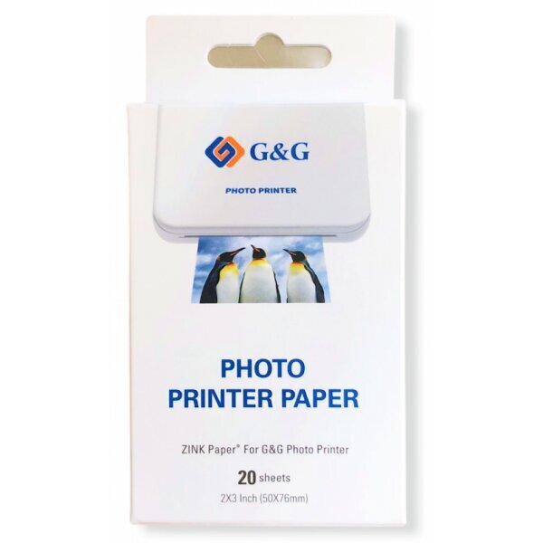 G&G cinkuotas popierius GG-ZP023-20 nuotraukų spausdintuvams, 20 psl. kaina ir informacija | Sąsiuviniai ir popieriaus prekės | pigu.lt