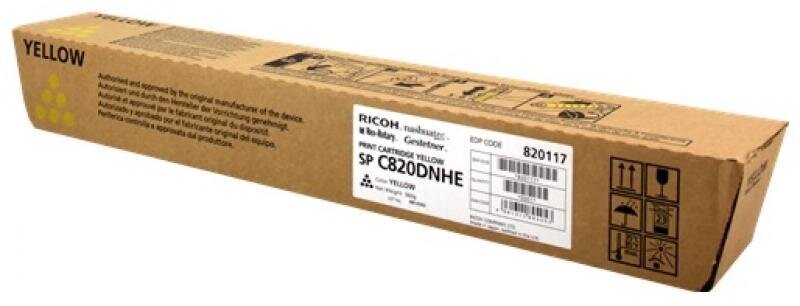 Ricoh 821059 C820 Toner, geltona цена и информация | Kasetės lazeriniams spausdintuvams | pigu.lt