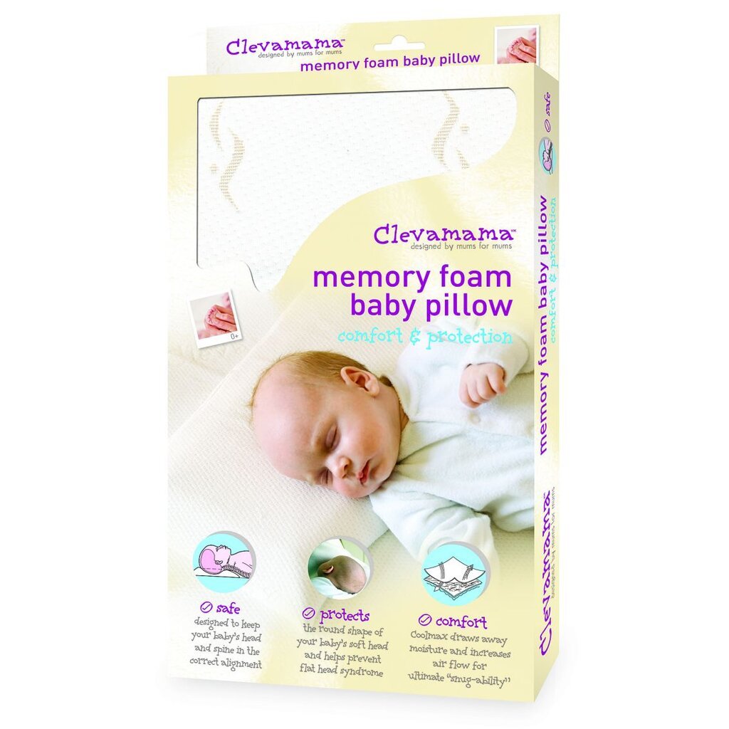 Putų pagalvėlė kūdikiui Clevamama Memory Foam цена и информация | Vokeliai, miegmaišiai, pagalvės | pigu.lt