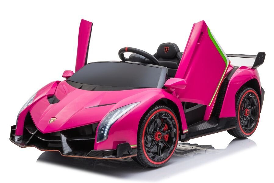 Dvivietis elektromobilis Lamborghini Veneno MP4, rožinis kaina ir informacija | Elektromobiliai vaikams | pigu.lt