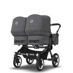 Bugaboo Donkey 5 Twin universalus vežimėlis dvynukams, Graphite/Grey Melange-Grey Melange kaina ir informacija | Vežimėliai | pigu.lt