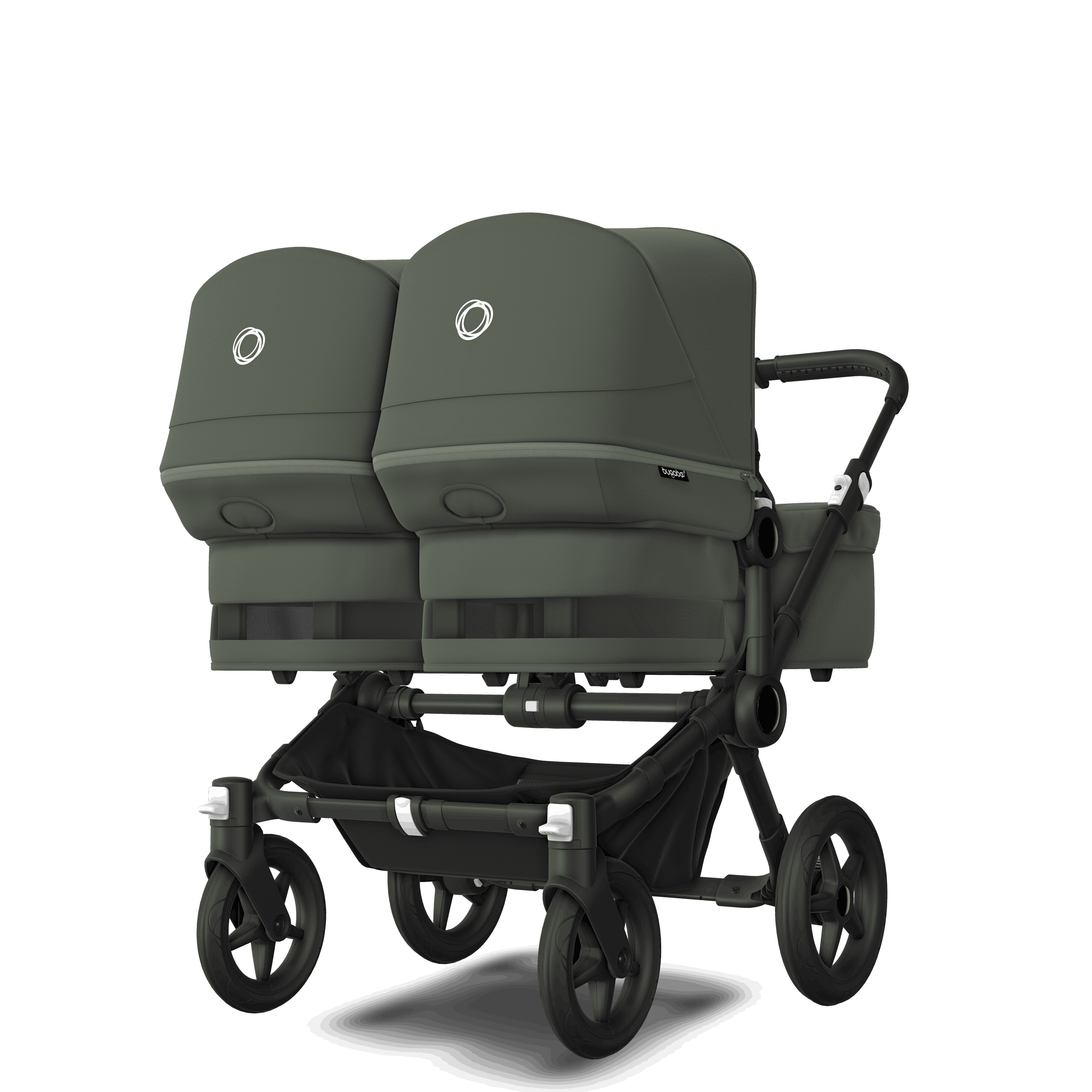 Bugaboo Donkey 5 Twin universalus vežimėlis dvynukams, Black/Forest  Green-Forest Green kaina | pigu.lt