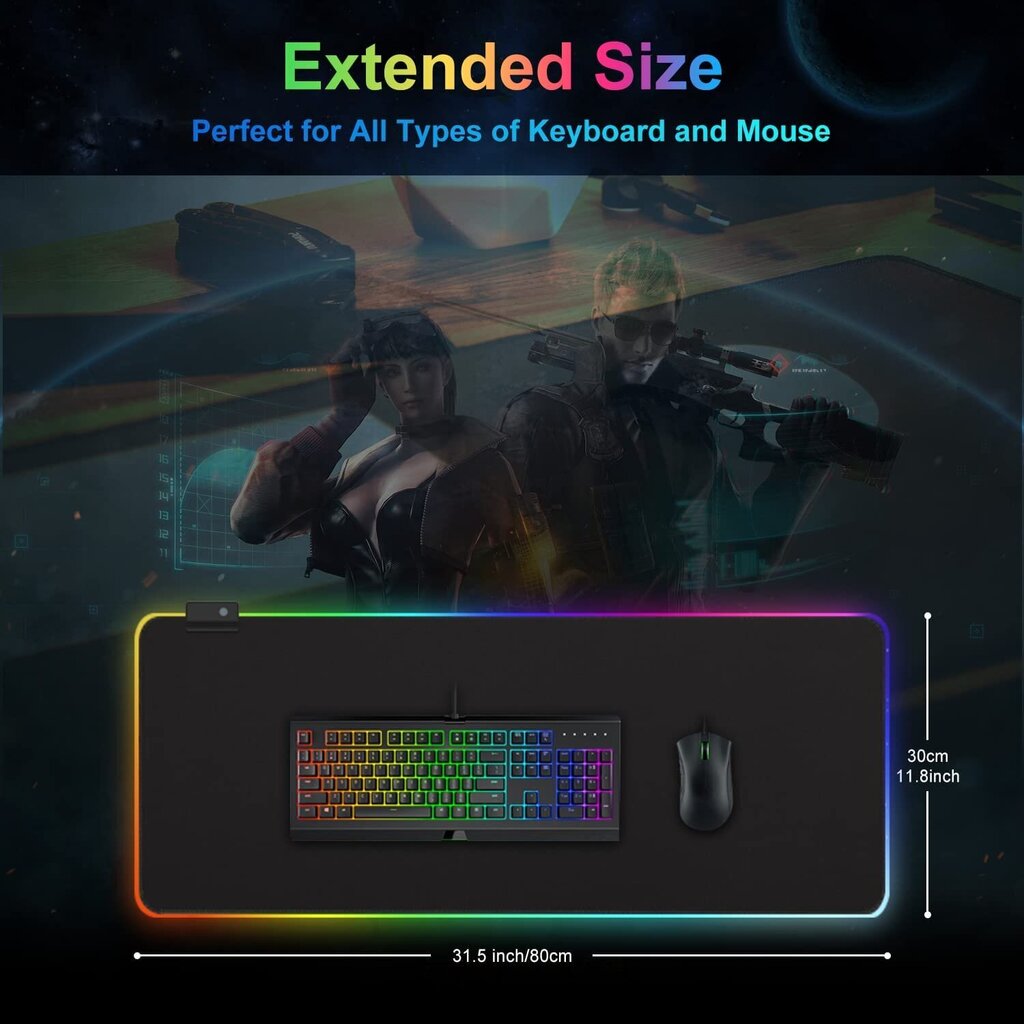 RGB XL, juoda kaina ir informacija | Pelės | pigu.lt