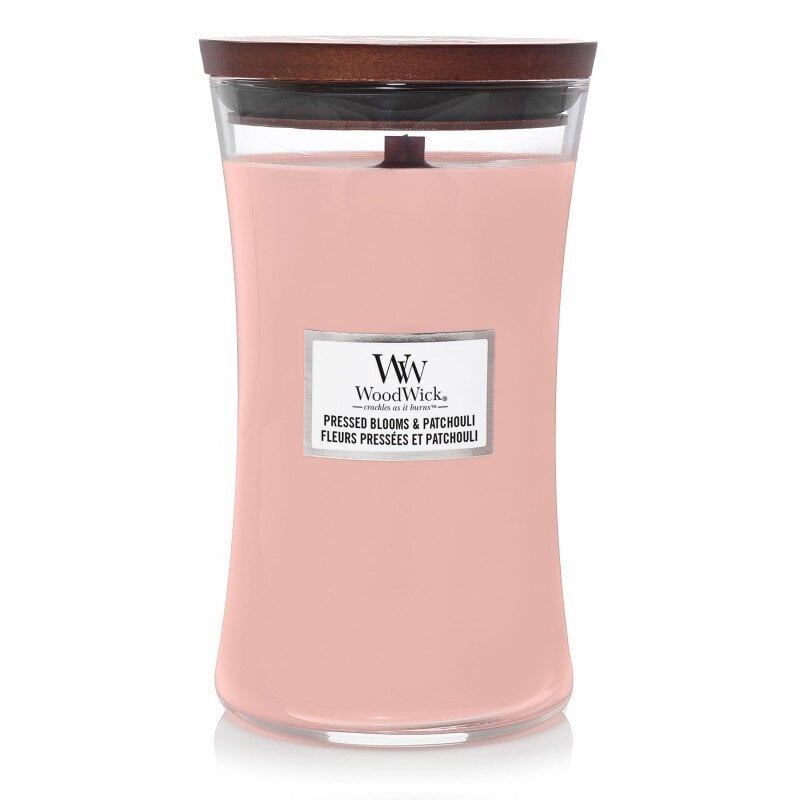 WoodWick kvapioji žvakė Pressed Blooms & Patchouli, 609,5 g kaina ir informacija | Žvakės, Žvakidės | pigu.lt