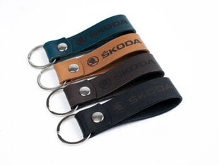 Кожаный брелок Škoda, темно-коричневый цена и информация | Брелоки | pigu.lt