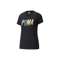 Sportiniai marškinėliai moterims Puma Swxp Graphite Tee W 533559, juodi kaina ir informacija | Sportinė apranga moterims | pigu.lt