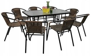 Комплект уличной мебели Cyprus Rectangle/O 140/8, коричневый/черный цена и информация | Комплекты уличной мебели | pigu.lt