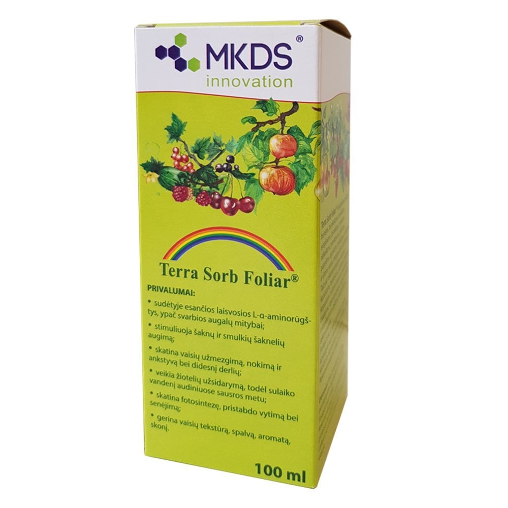 MKDS Amino rūgščių ir mikroelementų kompleksas Terra Sorb Foliar, 100 ml kaina ir informacija | Augalų priežiūros priemonės | pigu.lt