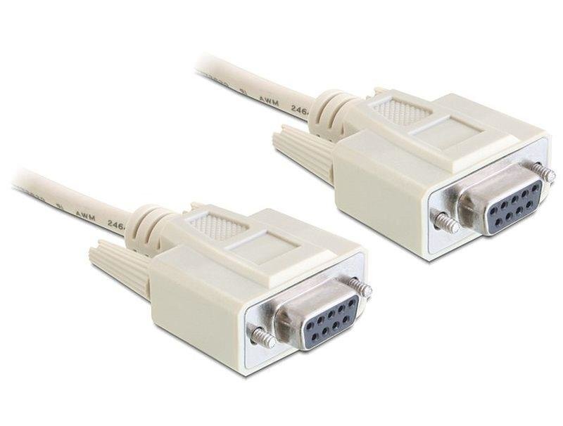 Delock Cable serial Null modem 9 pin female / female 1.8 m kaina ir informacija | Kabeliai ir laidai | pigu.lt