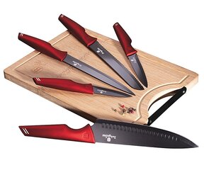 Набор из 5 кухонных ножей с разделочной доской цена и информация | Ножи и аксессуары для них | pigu.lt