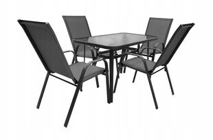 Lauko baldų komplektas Barbados Duo 120/4, juodas kaina ir informacija | Lauko baldų komplektai | pigu.lt