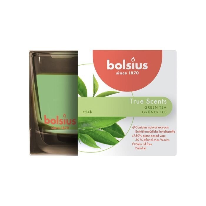 Bolsius kvapioji žvakė True Scents, 6,3x9 cm, žalia arbata kaina ir informacija | Žvakės, Žvakidės | pigu.lt