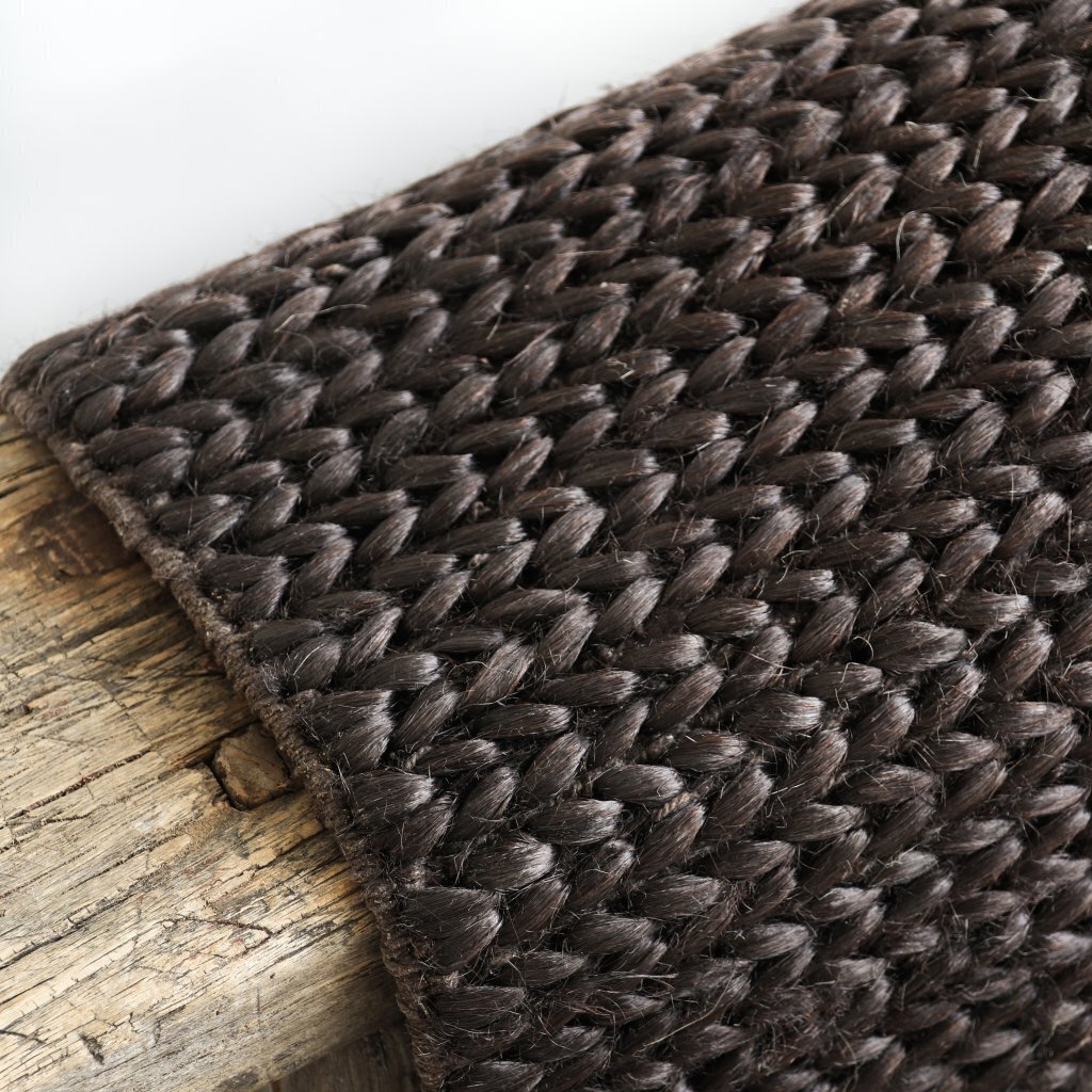 Kilimas Mid knot Hemp Brown, 80x150, kanapių pluoštas kaina ir informacija | Kilimai | pigu.lt