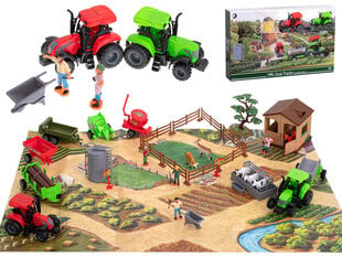 Ūkio su gyvūnais ir mašinomis rinkinys, 49 vnt. kaina ir informacija | Lavinamieji žaislai | pigu.lt