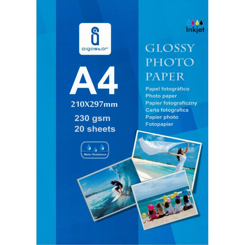 Blizgus fotopopierius Aigostar 20 lapų, 180 g., A4 цена и информация | Sąsiuviniai ir popieriaus prekės | pigu.lt