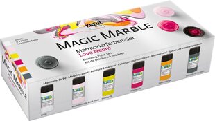 Набор красок для мрамора, Kreul Magic Marble Marbling Love Neon цена и информация | Принадлежности для рисования, лепки | pigu.lt