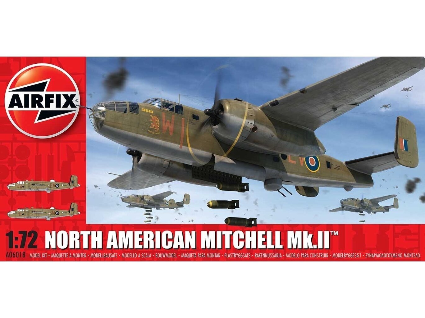 Plastikinis surenkamas modelis Airfix North American Mitchell Mk.II, 1/72, A06018 kaina ir informacija | Konstruktoriai ir kaladėlės | pigu.lt