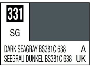 Mr. Hobby Mr.Color serijos nitro dažai C-331 Dark Seagray BS381C 638, 10 ml kaina ir informacija | Piešimo, tapybos, lipdymo reikmenys | pigu.lt
