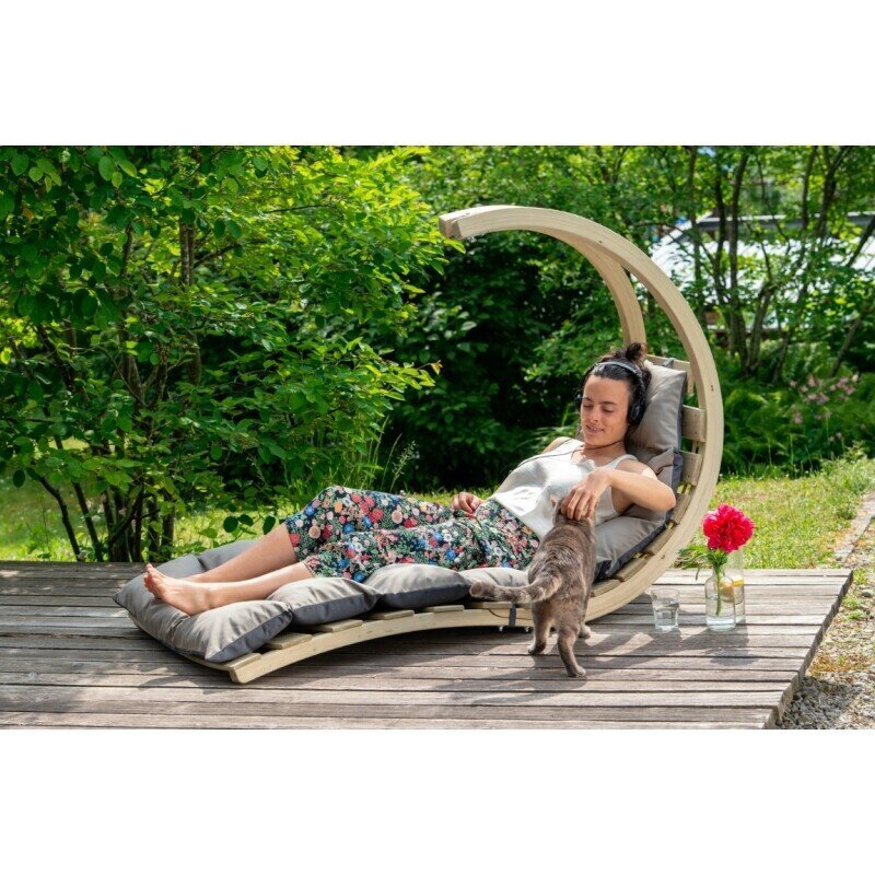 Pakabinama kėdė Amazonas Swing Lounger, smėlio/pilka цена и информация | Lauko kėdės, foteliai, pufai | pigu.lt