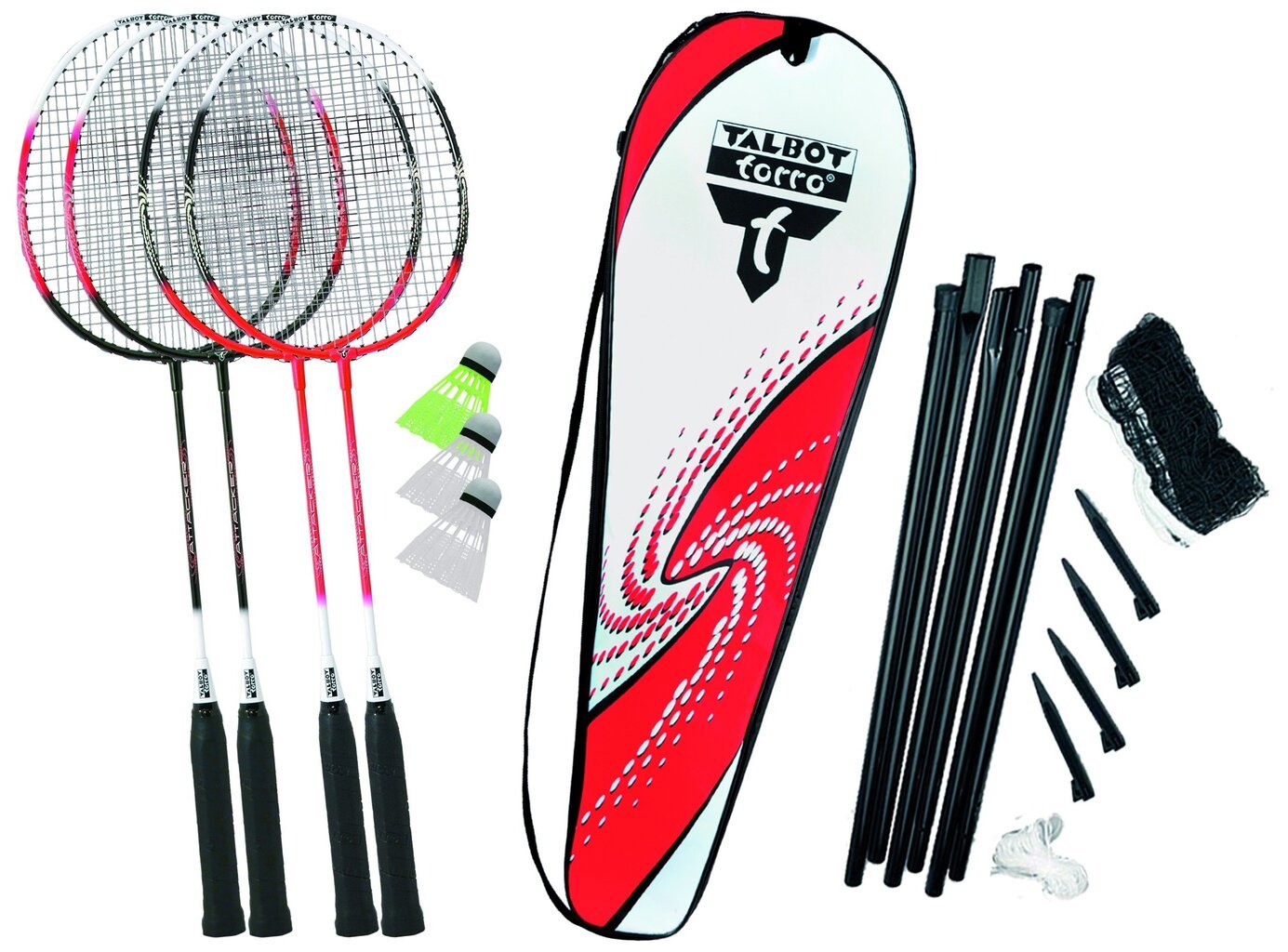 Badmintono rinkinys Talbot Torro 4 Attacker Plus kaina ir informacija | Badmintonas | pigu.lt