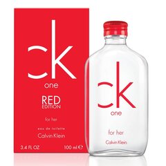 Tualetinis vanduo Calvin Klein CK One Red Edition For Her EDT moterims 100 ml kaina ir informacija | Kvepalai moterims | pigu.lt