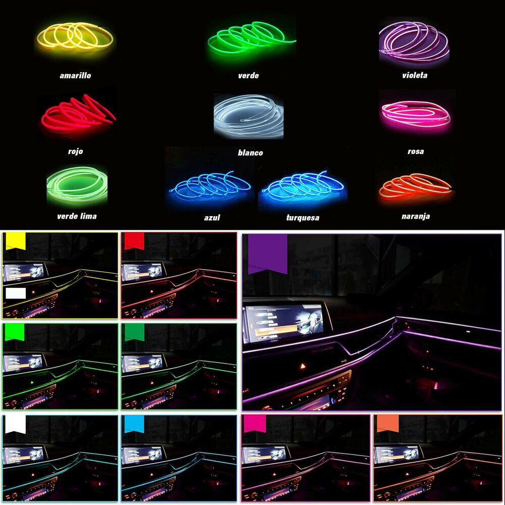 Neon Wire Strip OCC Motorsport 3 m Optinis pluoštas kaina ir informacija | Kabeliai ir laidai | pigu.lt