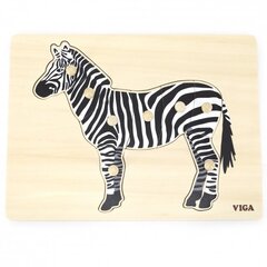 Medinė dėlionė vaikams - Zebras Puzzle Viga kaina ir informacija | Lavinamieji žaislai | pigu.lt