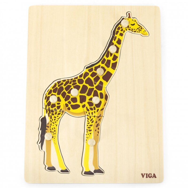 Medinė dėlionė vaikams - Žirafa Puzzle Viga kaina ir informacija | Lavinamieji žaislai | pigu.lt