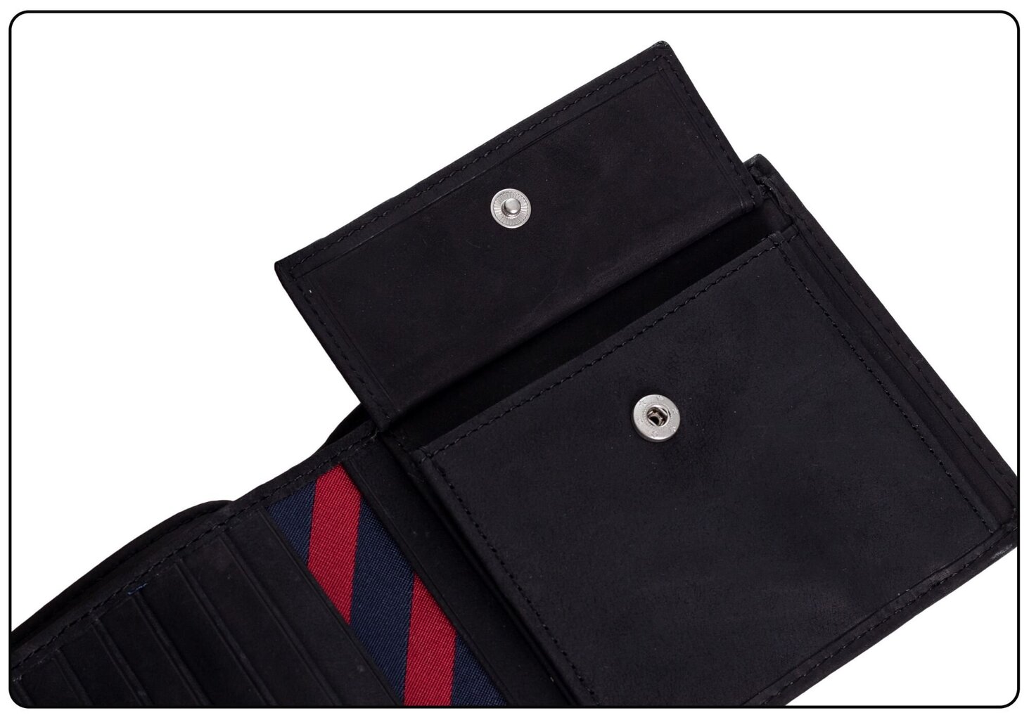 Vyriška piniginė Tommy Hilfiger JOHNSON TRIFOLD BLACK AM0AM00665 002 35712 kaina ir informacija | Vyriškos piniginės, kortelių dėklai | pigu.lt