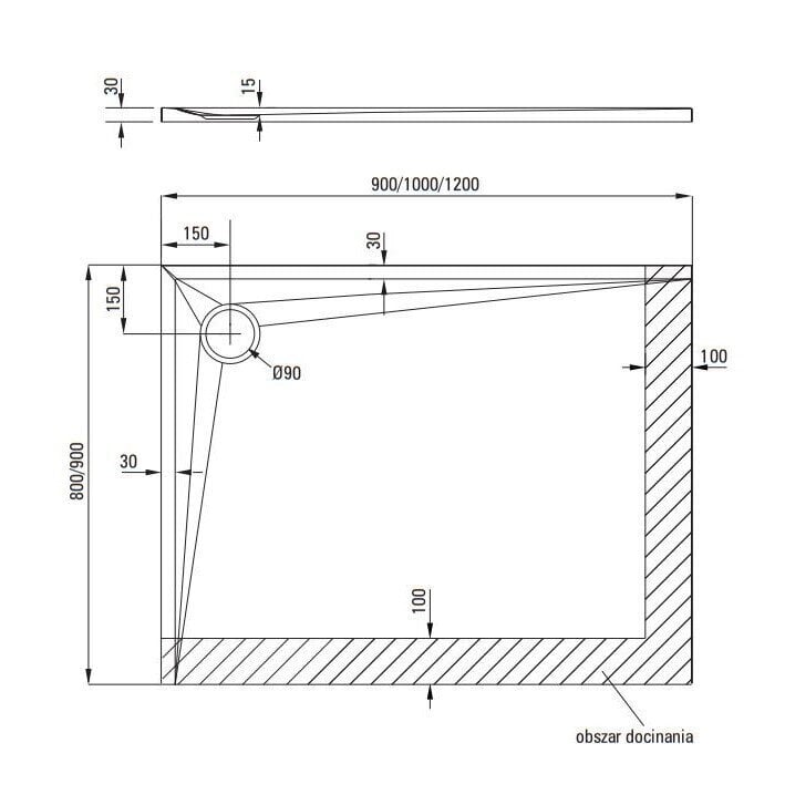 Deante dušo padėklas Kerria Plus, 100x80, 100x90, 120x80, 120x90 cm цена и информация | Dušo padėklai | pigu.lt