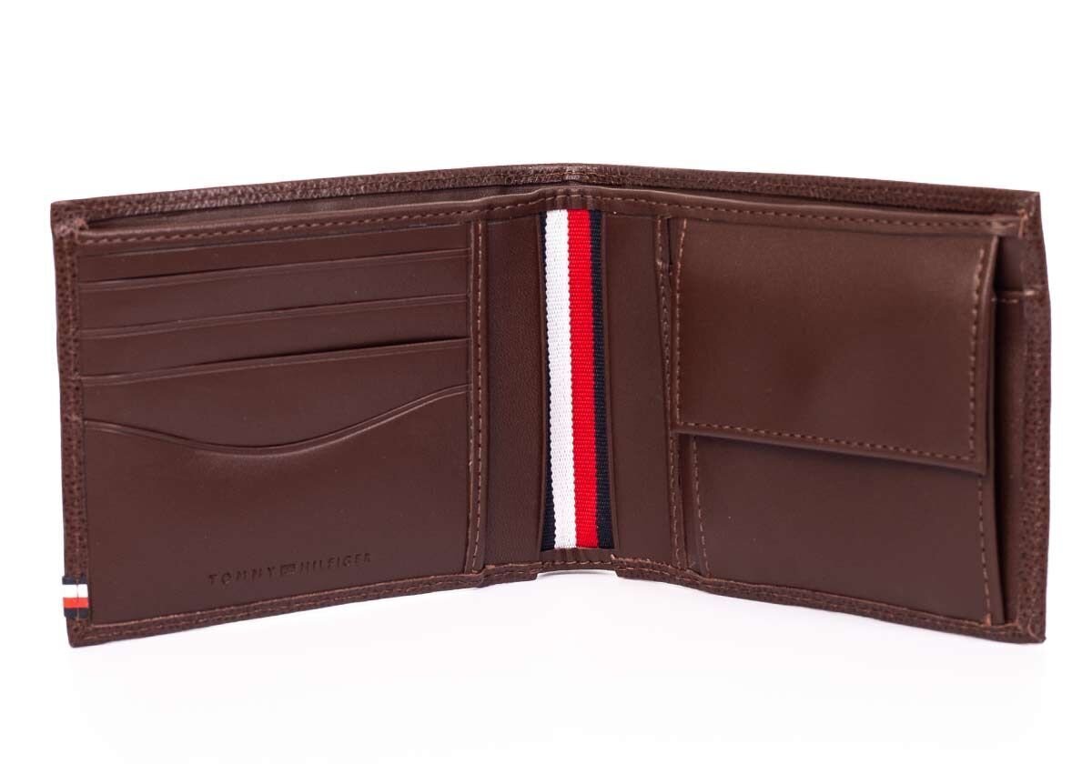 Vyriška piniginė Tommy Hilfiger BUSINESS EXTRA CC AND COIN BROWN AM0AM06511 GBT 37625 цена и информация | Vyriškos piniginės, kortelių dėklai | pigu.lt