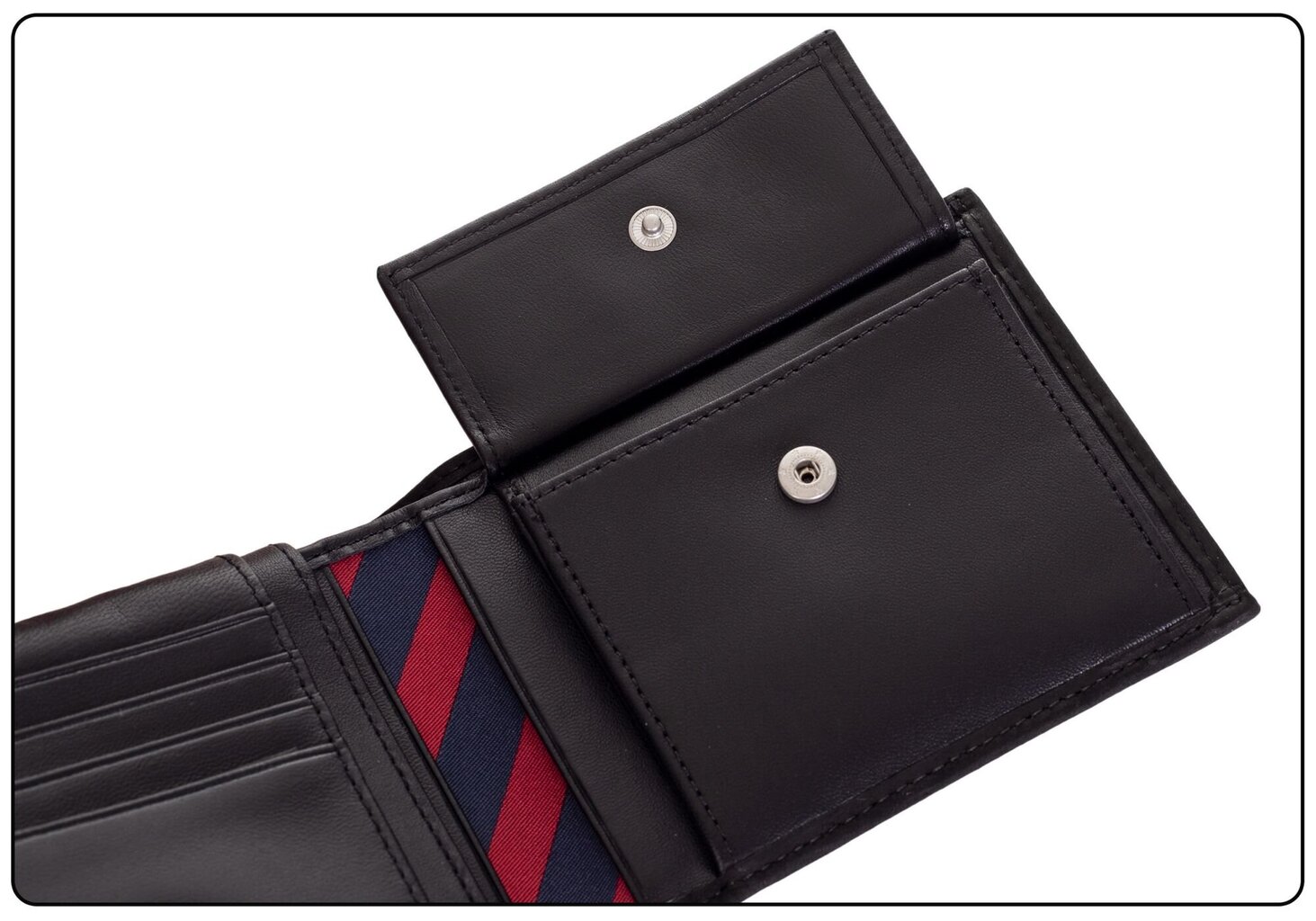 Vyriška piniginė Tommy Hilfiger JOHNSON CC FLAP AND COIN POCKET BLACK AM0AM00660 002 35703 цена и информация | Vyriškos piniginės, kortelių dėklai | pigu.lt