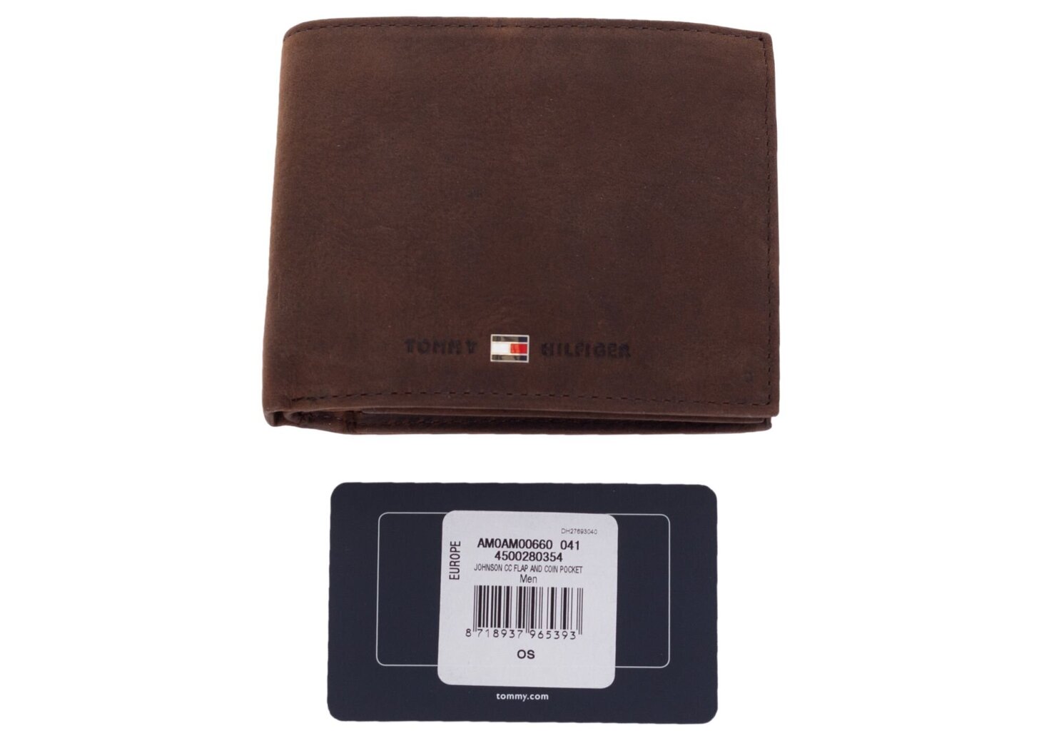 Vyriška piniginė Tommy Hilfiger JOHNSON CC FLAP AND COIN POCKET BROWN AM0AM00660 041 35702 kaina ir informacija | Vyriškos piniginės, kortelių dėklai | pigu.lt