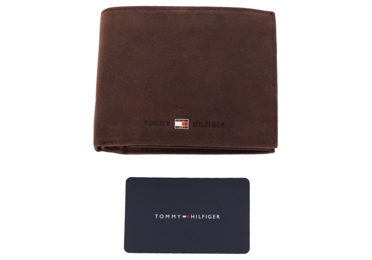 Vyriška piniginė Tommy Hilfiger JOHNSON CC FLAP AND COIN POCKET BROWN AM0AM00660 041 35702 kaina ir informacija | Vyriškos piniginės, kortelių dėklai | pigu.lt