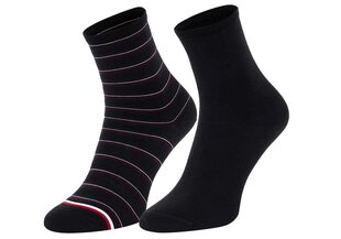Kojinės moterims Tommy Hilfiger, juodos, 2 poros kaina ir informacija | Moteriškos kojinės | pigu.lt